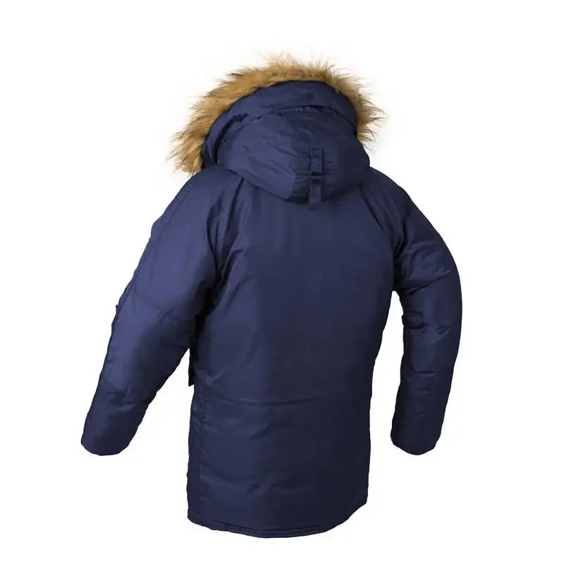 Parka militar coreana gruesa de invierno con capucha de piel, abrigo tipo bomber táctico, cálido, cortavientos, largo, ropa de hombre