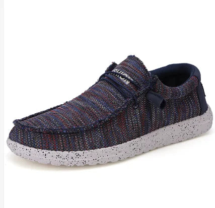 Men's Breathable Boat Shoes 2026 One Foot Shoes Loafers Casual Armor Shoe Lightweight Canvas Lace Up Loafers Zapatos Para Hombre