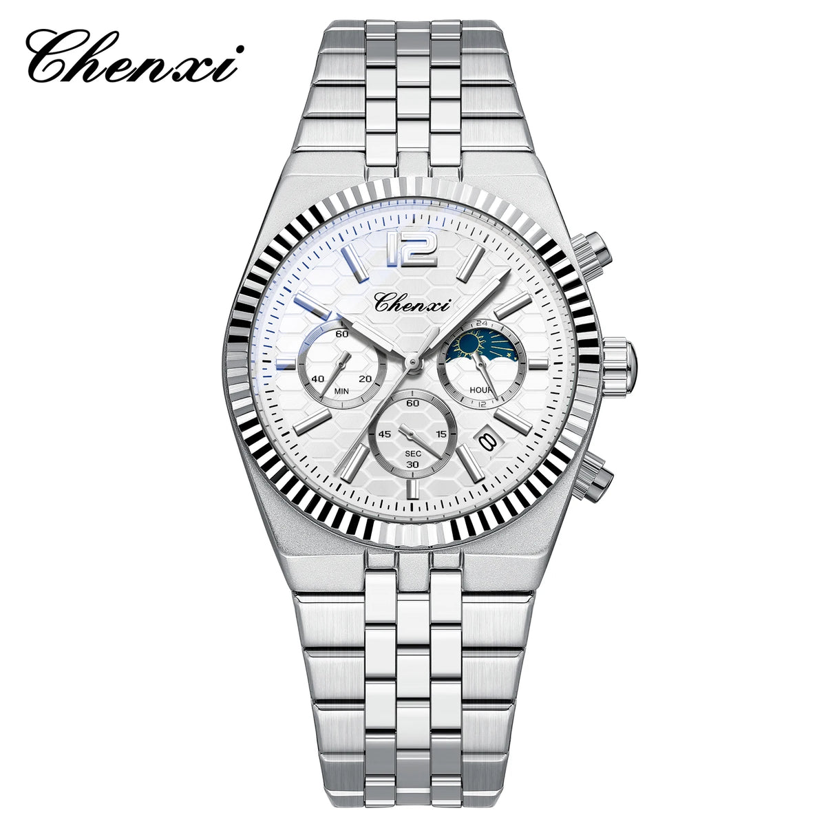 CHENXI Men Quartz Business Watch with Stainless Steel Strap