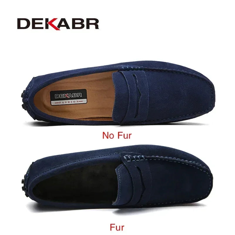 DEKABR Size 49 Men Casual Shoes Fashion Men Shoes Genuine Leather Men Loafers Moccasins Slip on Men's Flats Male Driving Shoes