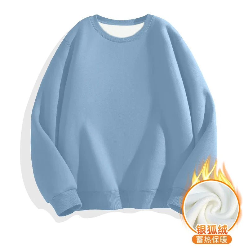 LEGIBLE Autumn Winter Woman's Hoodies Oversize Female Loose Solid Thicken Fleece Warm Women Sweatshirts Lady
