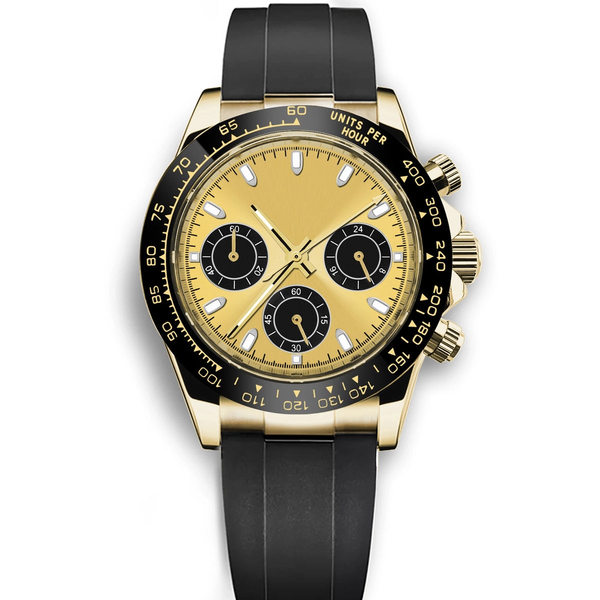 Corgeut Luxury Men's 39mm Quartz Watch Chronograph Sapphire Fashionable Trendy Stylish Sports Steel Band Wristwatch Custom Logo
