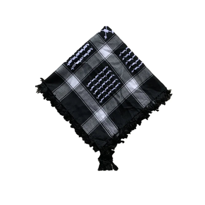 100%Cotton Thicker Arab Scarves Men Winter Keffiyeh Windproof Scarf Muslim Hijab Shemagh Tactical Desert Square Wargame