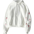 Harajuku Strawberry Embroidery Lavender Pink Sweatshirt Autumn Winter Women Kawaii Loose Long Sleeves Tops Oversized Hoodies XXL