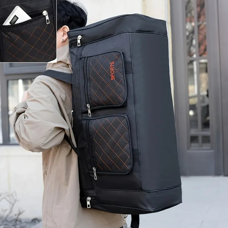 Large Capacity Nylon Travel Duffel Bag with Multiple Pockets