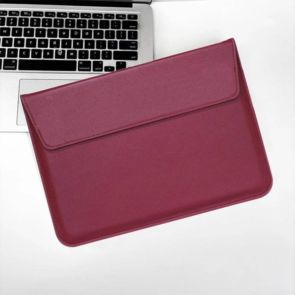 Customized Name PU Leather Men's and Women's Laptop Case Bag 13/15 English Computer Stand Computer Bag