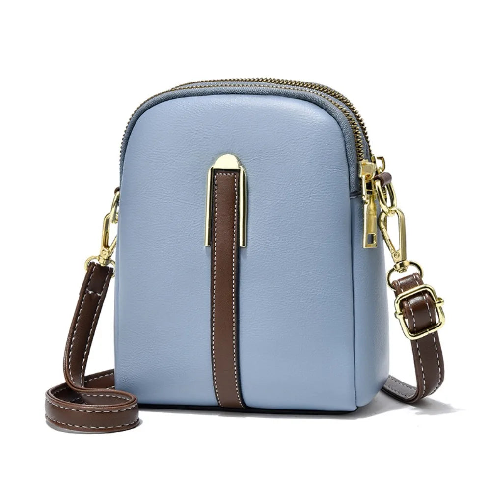 Retro Mini Women's PU Leather Crossbody Shoulder Bag with Zipper