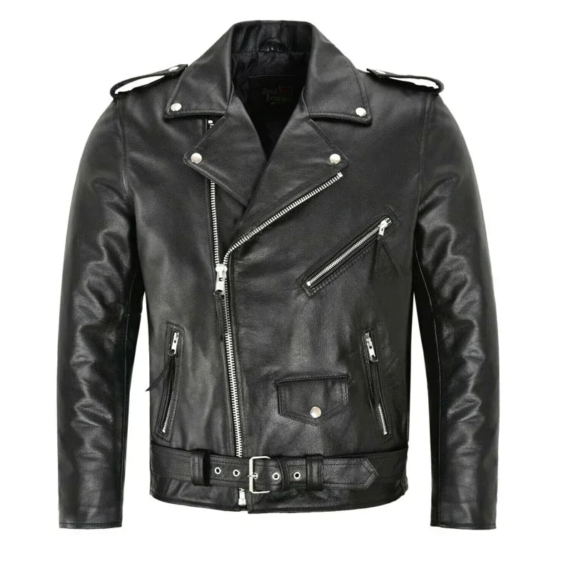 Chaqueta motera efecto piel
