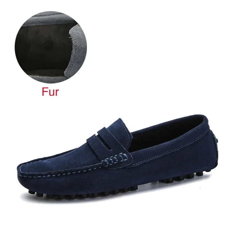 DEKABR Large Size 49 Men Loafers Soft Moccasins High Quality Spring Autumn Genuine Leather Shoes Men Warm Flats Driving Shoes