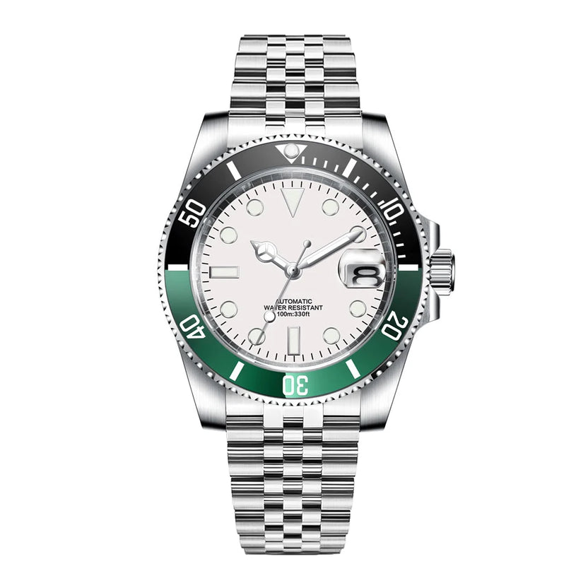 Zegarek nurkowy DIY 40 mm, mechanizm automatyczny NH35, wodoszczelność 10 bar, szafirowe szkło, ceramiczny bezel, męski zegarek elegancki