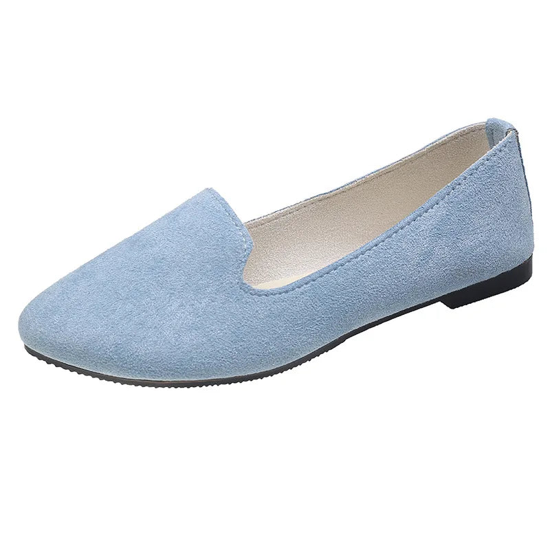 2025 Spring and Autumn Casual Women's Shoes Women's Flat Shoes Women in Candy-Colored Suede Work Shoes WSH2216