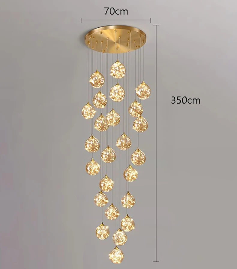 Modern Acrylic and Iron Pendant LED Chandelier with Remote Control