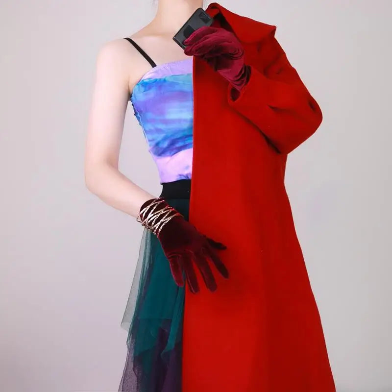 Guantes de terciopelo de 70 cm extralargos, negros, de ópera, para mujer, de terciopelo cisne de alta elasticidad, con pantalla táctil, guantes de noche para mujer WSR26
