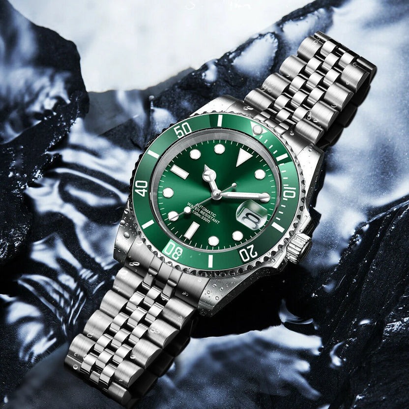 Zegarek nurkowy DIY 40 mm, mechanizm automatyczny NH35, wodoszczelność 10 bar, szafirowe szkło, ceramiczny bezel, męski zegarek elegancki