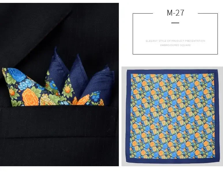 Men Silk Pocket Square British Style Suit Chest Flower Wedding Fashion Business Formal