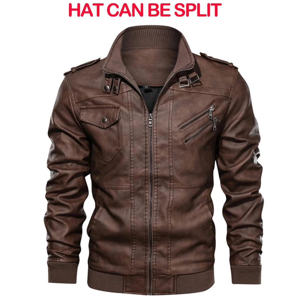 Nueva chaqueta de cuero para hombre KB, estilo casual de otoño, chaqueta de motociclista de poliuretano, abrigo de cuero, ropa de marca, talla UE SA722