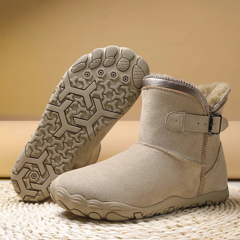 Vinterbarfotakängor för män ankelkängor plysch varma snöskor halkfria vardagssneakers varma skor för män och kvinnor bomullsskor för par