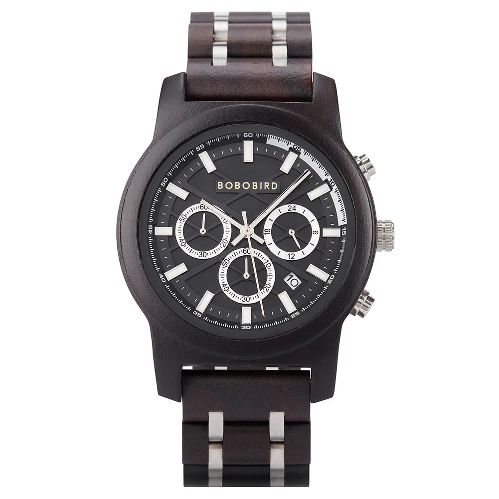 BOBO BIRD Women Watches Luxury Chronograph Watch With Auto Date Versatile Ladies Wooden Timepieces Custom Couple Quartz Watch