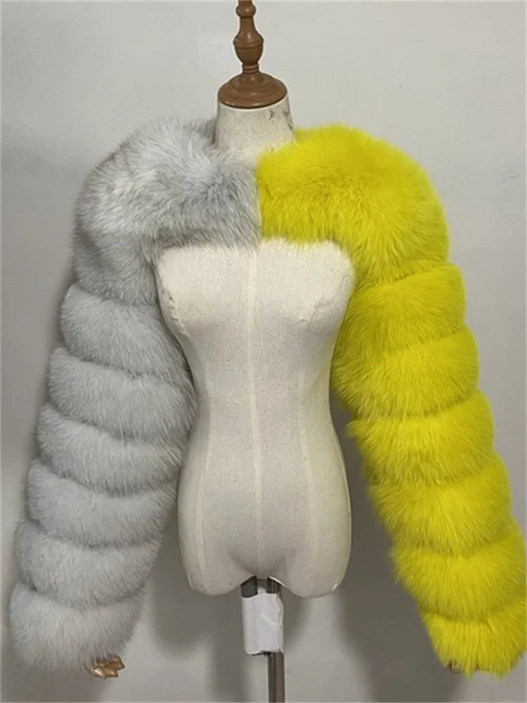 Vêtements d'hiver chauds 2022 manteaux en fausse fourrure rose noir femmes haut court à manches longues vestes en fausse fourrure gris blanc pour femmes en gros