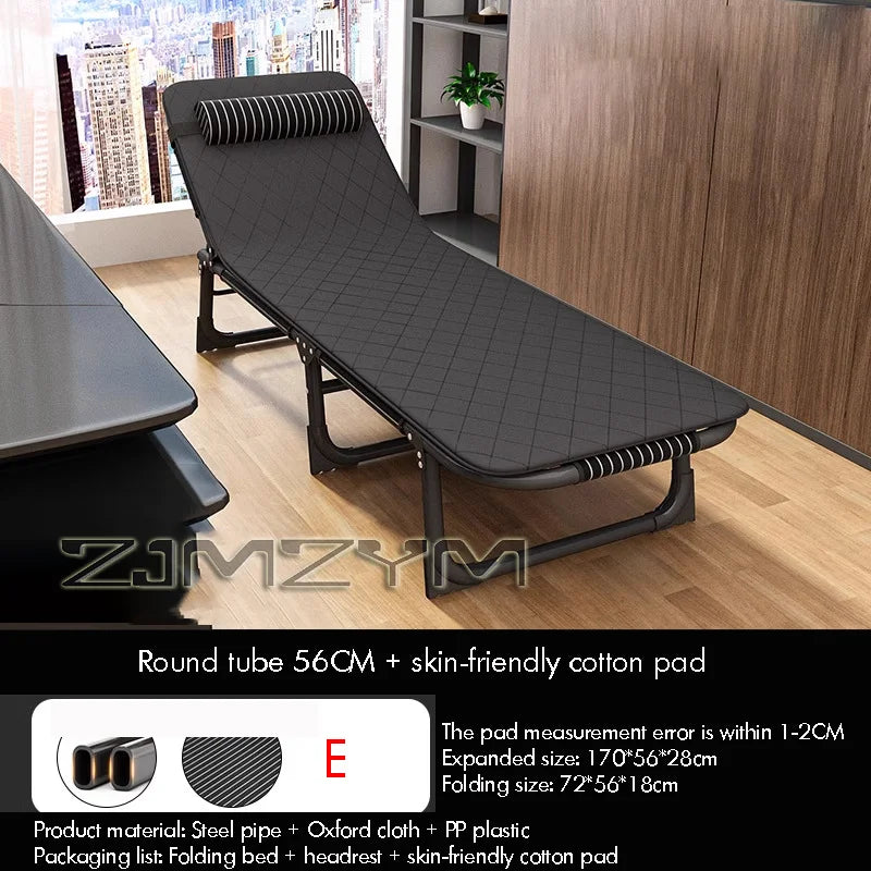 Portable Folding Recliner Single Bed with Metal Frame and Oxford Fabric