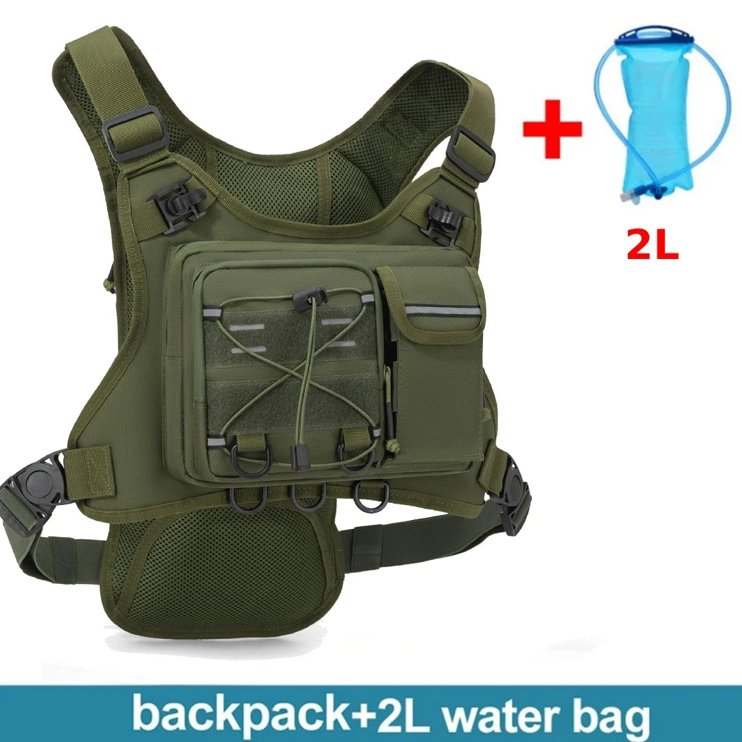 Multi-Functional Tactical Chest Pack Hydration Backpack for Men