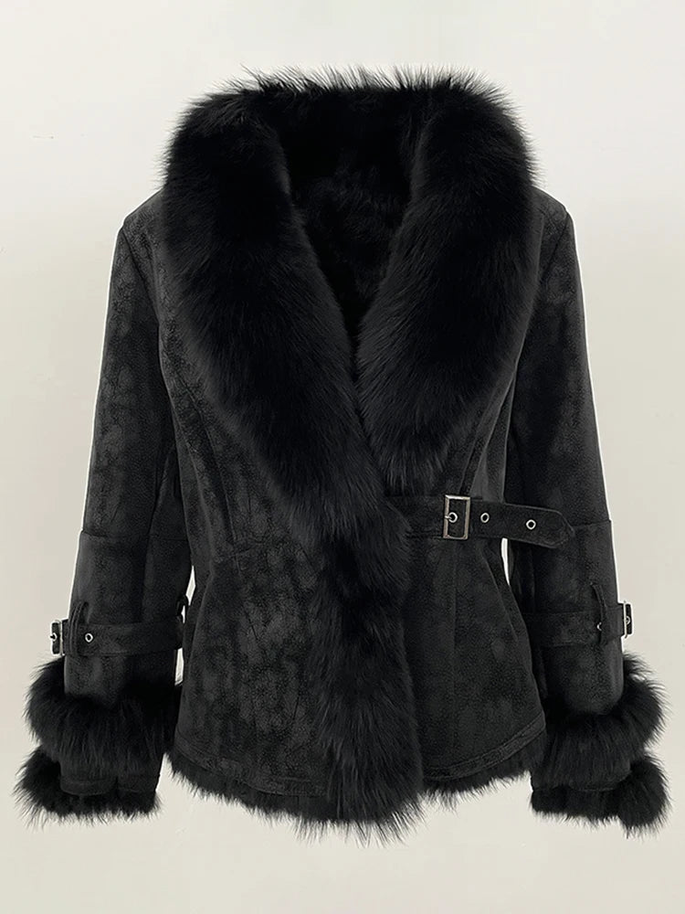 OFTBUY Winter Jacket Women New Real Raccoon