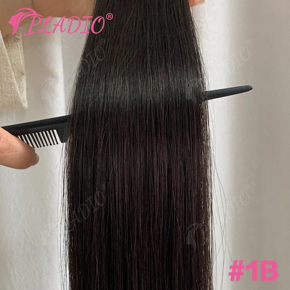 PLADIO Straight I Tip Hair Extensions Human Natural Hair Extensions Keratin Capsule Original Human Hair 12-26 Inch 50pcs 100pcs