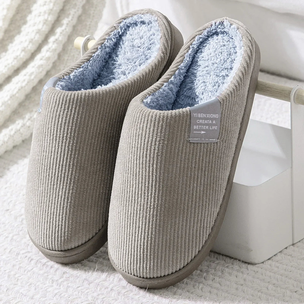 NEW Women's Men's Casual Thick Soft Bottom Home Slippers Household Plush Slippers Anti-Slip Thermal Slippers Indoor Winter Flats