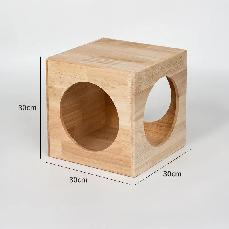 Solid Wood Cat Nest Four Seasons Universal Tunnel Villa Combination Creative Pet Cat House