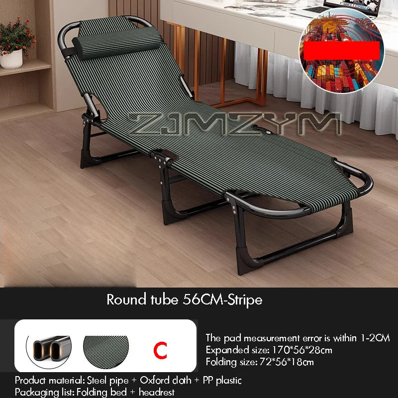 Portable Folding Recliner Single Bed with Metal Frame and Oxford Fabric