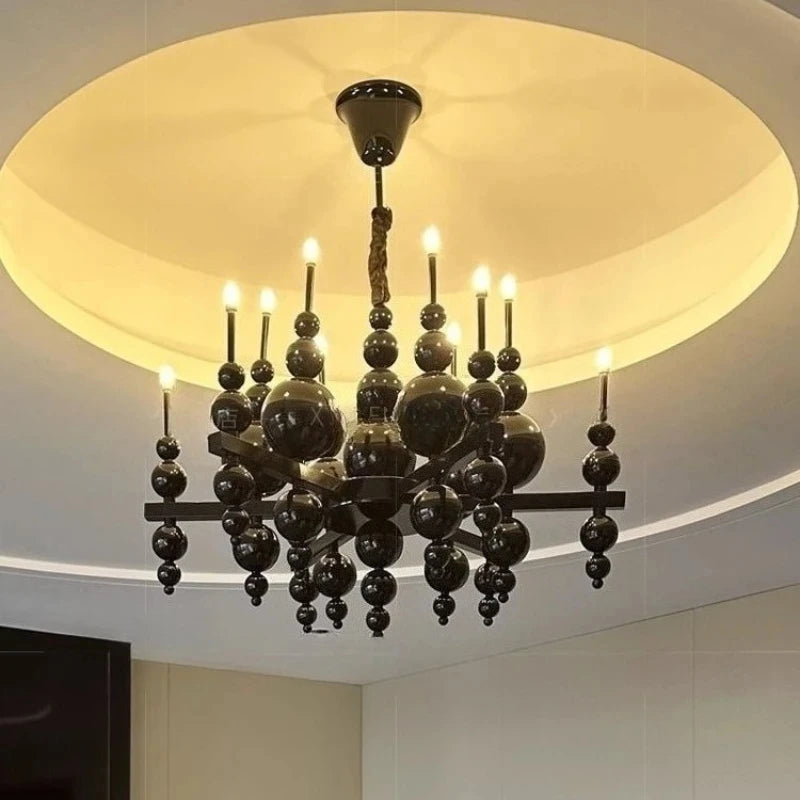 Candelabro de techo moderno de hierro nórdico con bombillas LED G4