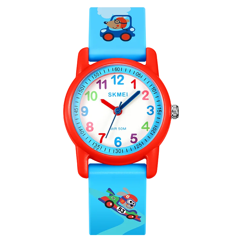 Relojes deportivos SKMEI para niños, resistentes al agua 50m, regalo para niñas y niños, reloj de animales lindo, fácil de leer, correa de TPU de cuarzo para niños