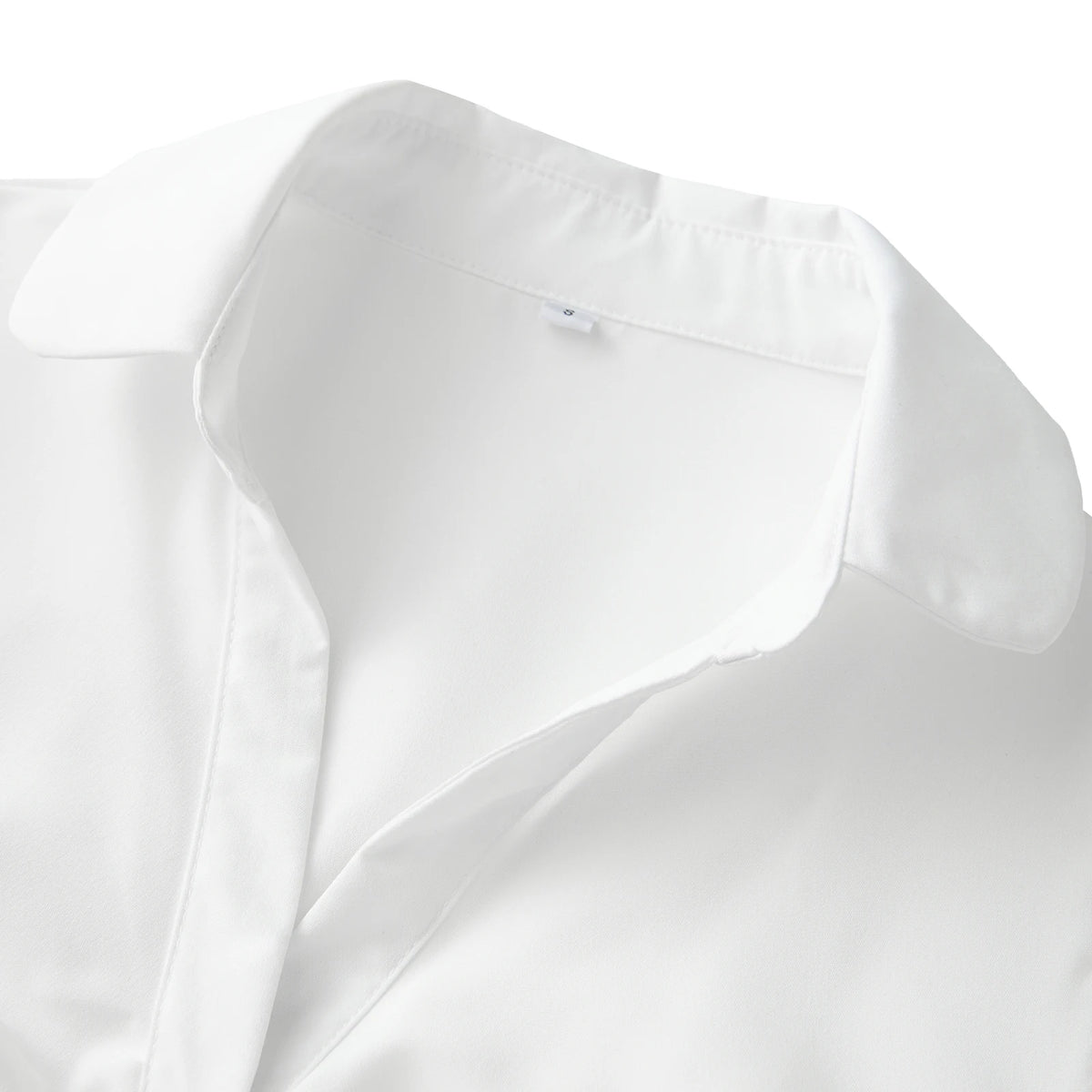 Women's White Slim Fit Button-Up Cotton Polyester Shirt