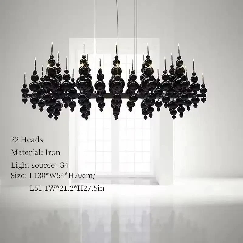 Candelabro de techo moderno de hierro nórdico con bombillas LED G4