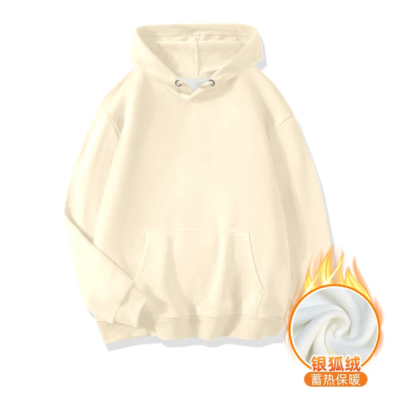 LEGIBLE Damska bluza z kapturem jesienno-zimowa oversize, ocieplana, luźna bluza z polarem