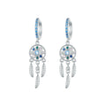 BAMOER 925 Sterling Silver Bohemia Dreamcatcher Hanging Drop Earrings for Women Boho Style Earrings Fashion Jewelry 2 Colors