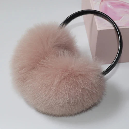 Real Fox Raccoon Fur Hang Ear Cover Warm Winter Earmuffs Headwear Ear Muffs Earmuffs Cold Ear Warmer Ear Protection Headband