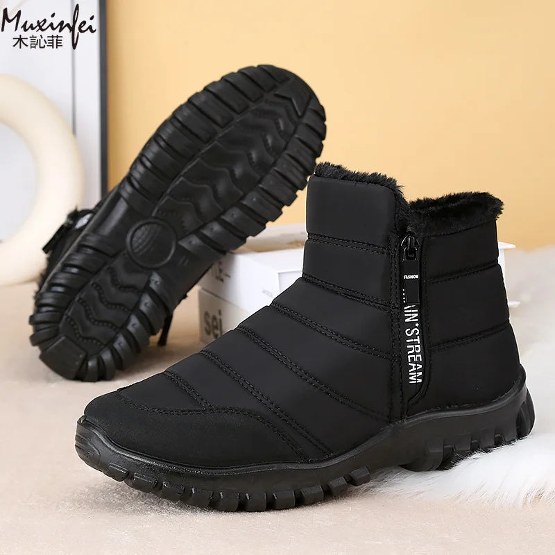 Vinterkängor för män, vattentäta, halkfria, varma, fodrade, stora storlekar, unisex-modell
