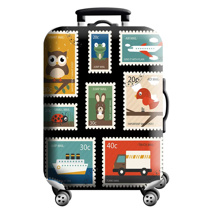 Thick Elastic World Map Luggage Protective Cover Zipper Suit for 18-32 Inch Bag Suitcase Covers Trolley Cover Travel Accessories