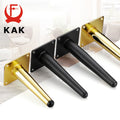 KAK 4Pcs Black Furniture Leg Gold Table Feet Replacement Cabinet Sofa Metal Feet With Screws 800KG Non-Punch Furniture Hardware