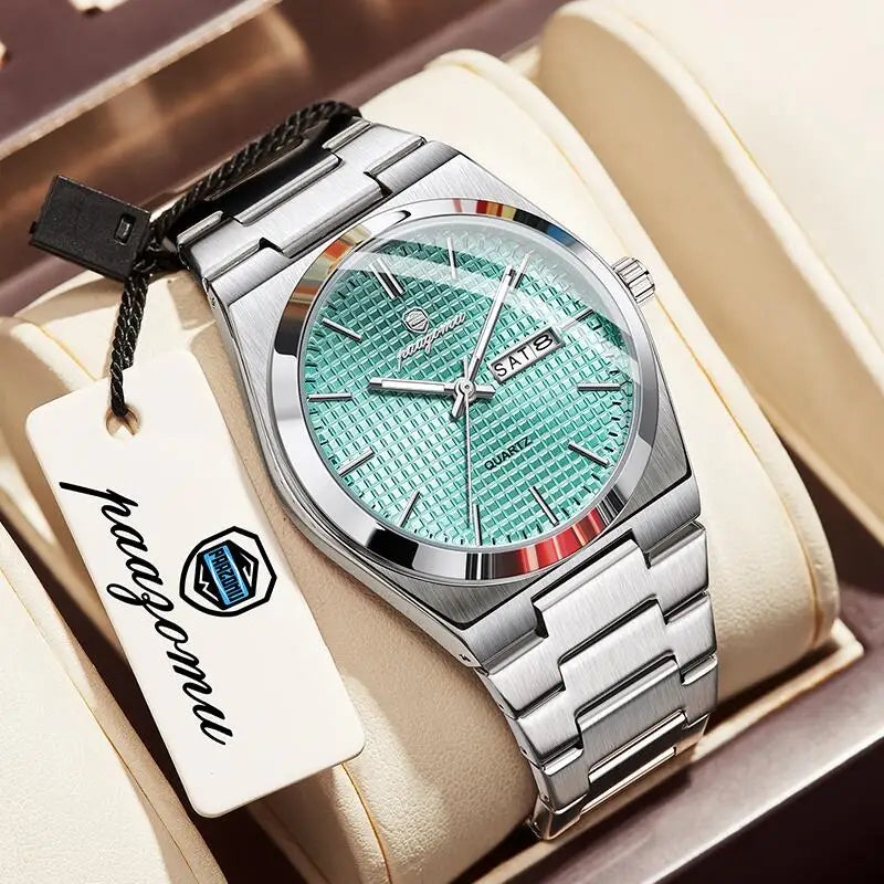 Customized Watch PAAZOMU Luxury Men Clock Fashion Luminous Waterproof Chronograph Date Watch for Man Quartz Men's Watches Reloj