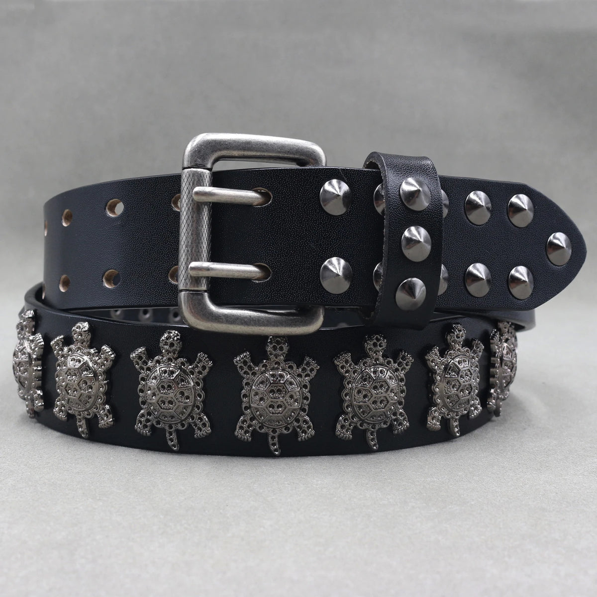 Cinturón de cuero genuino estilo punk heavy metal, cinturones de hip hop para hombre con remaches de cruz, cinturón para vaqueros, correa masculina, cinturón de diseñador para hombre