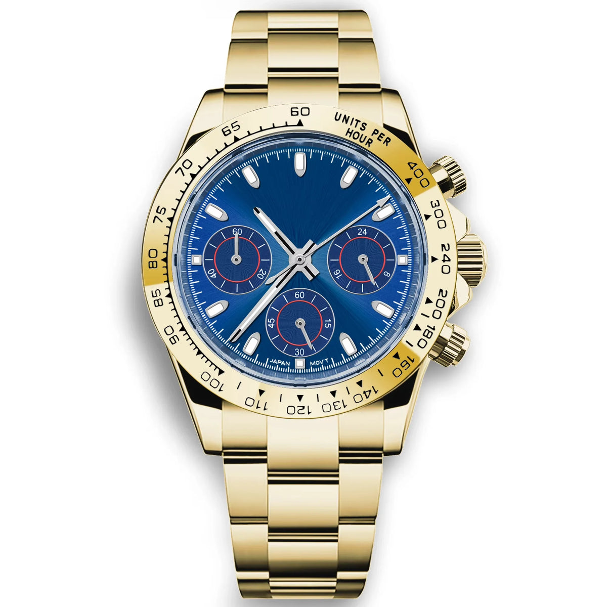 Customized 39mm Men's Luxury Quartz Watch Chronograph Fashion Sapphire Trendy Sports Steel Band Wrist Watches Corgeut
