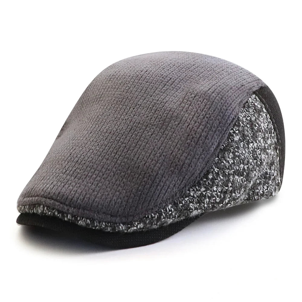 TOHUIYAN Dzianinowe wełniane kaszkiety męskie w stylu retro, czapki typu Gatsby, ciepłe czapki zimowe, męskie czapki z daszkiem, berety, czapki golfowe, czapki typu kaczy dziób, czapki Ivy
