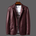 New Men Autumn Motorcycle Causal Vintage Leather Jacket Coat Men Fashion Biker Button Pocket Design PU Leather Jacket Men 6XL
