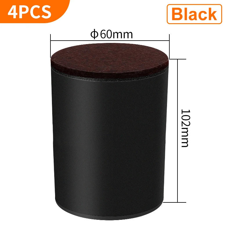 Bed Furniture Square Risers Solid Steel Bed Furniture Post Lifts Protect Floors Anti Scratch Wood and Carpet Surface Heavy Duty