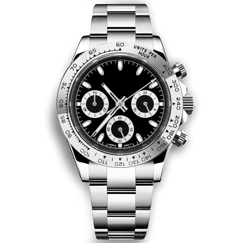 Spersonalizowany męski luksusowy zegarek kwarcowy 39 mm, chronograf, modny, szafirowy, sportowy, bransoleta ze stali, zegarek na rękę Corgeut