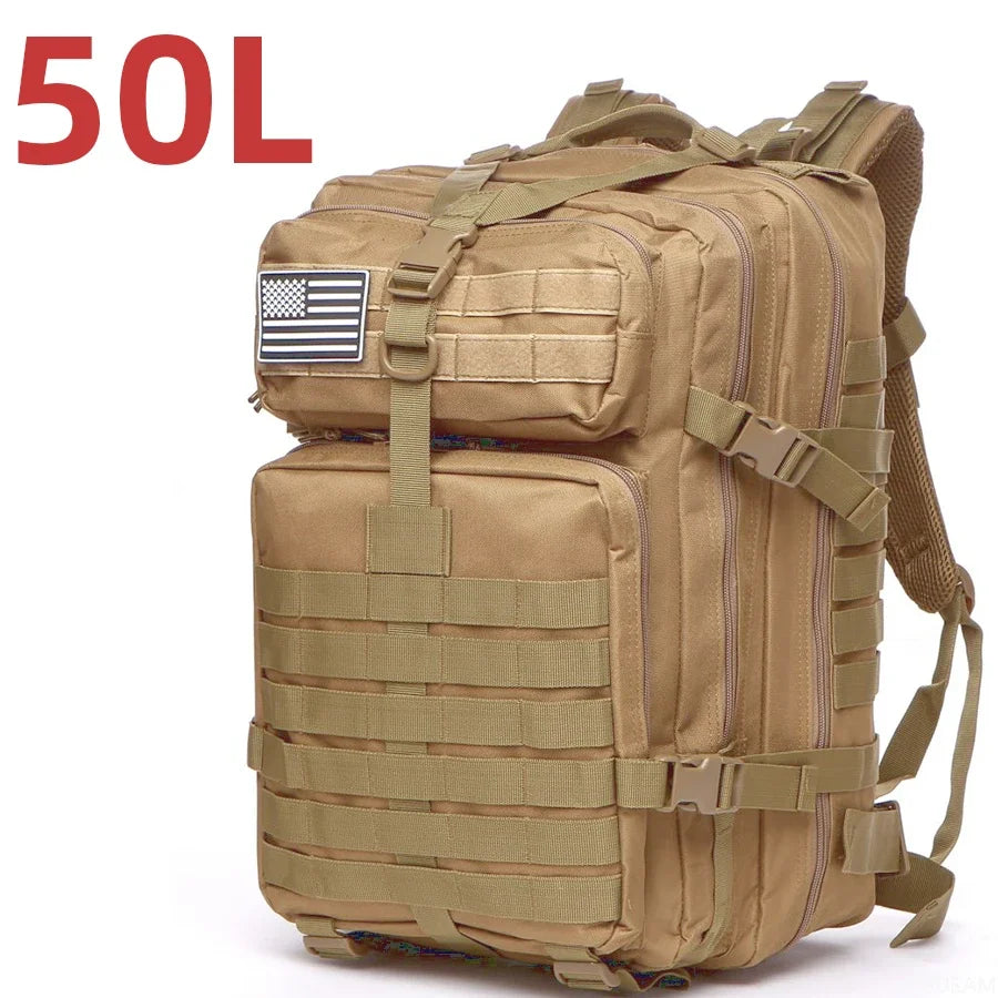 25l/50l Sturdy Nylon Waterproof Tactical Sports Trekking Fishing Hunting Camping Hiking Bag Backpack Outdoor Rucksacks