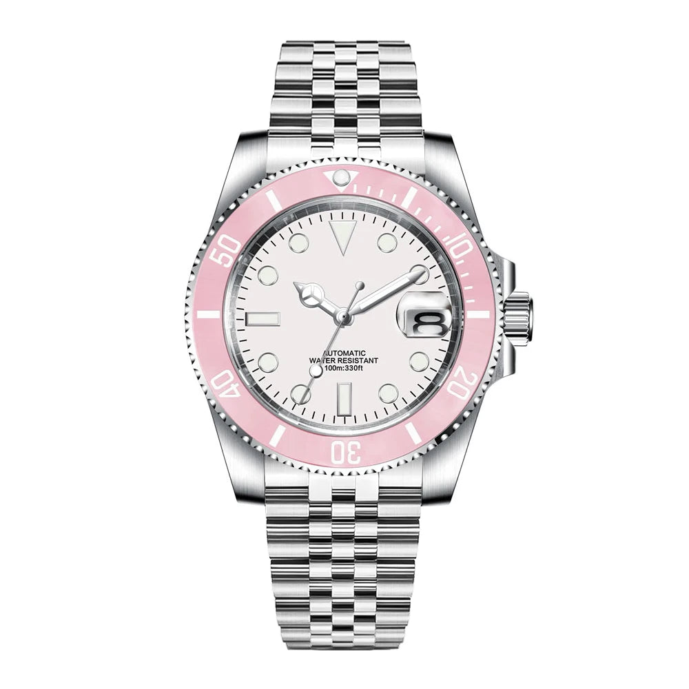 DIY Logo 40MM Dive Watch NH35 Automatic WristWatch 10Bar Waterproof Luminous Sapphire Ceramic Bezel Dress Watches Men Reloj