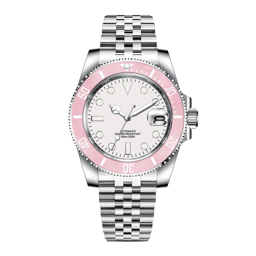 Zegarek nurkowy DIY 40 mm, mechanizm automatyczny NH35, wodoszczelność 10 bar, szafirowe szkło, ceramiczny bezel, męski zegarek elegancki